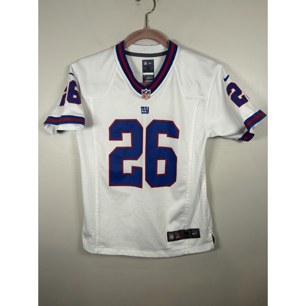 Nike Color Rush New York Giants Saquon Barkley #26 Youth Medium White NFL Jersey